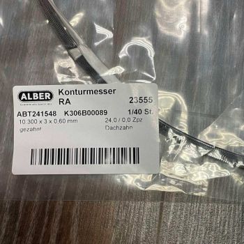 10.300x3x0,60 нож Alber contour bandknife 24,0 / 0,0 tpi K306B00089 pointed tooth