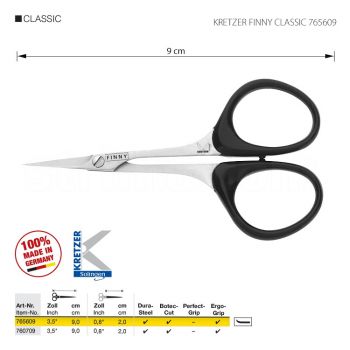 KRETZER FINNY CLASSIC 765609 Ножницы для вышивания, длина 3,5"/9 см. Производство Германия KRETZER SOLINGEN