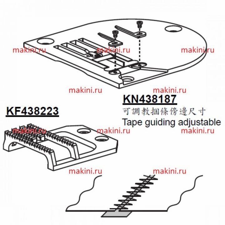 KN438187 игольная пластина & KF438223   (ленточная направляющая) Kwokhing